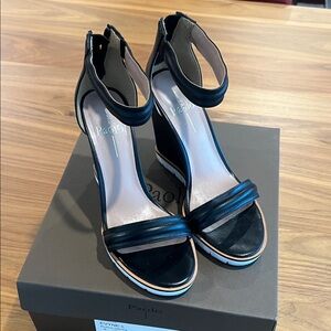 Paolo Black Strappy Heels